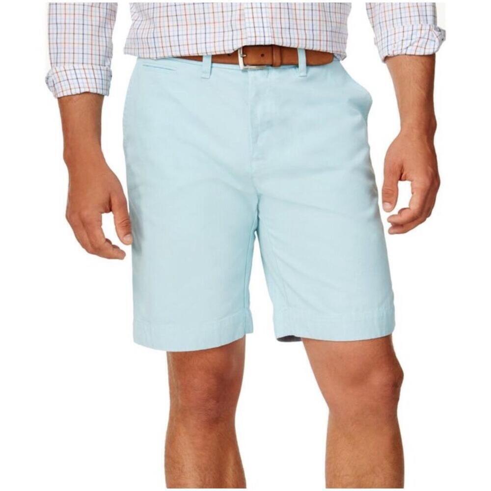 New Tommy Hilfiger Menâs Chino Shorts Size 33 Baby Blue Pockets